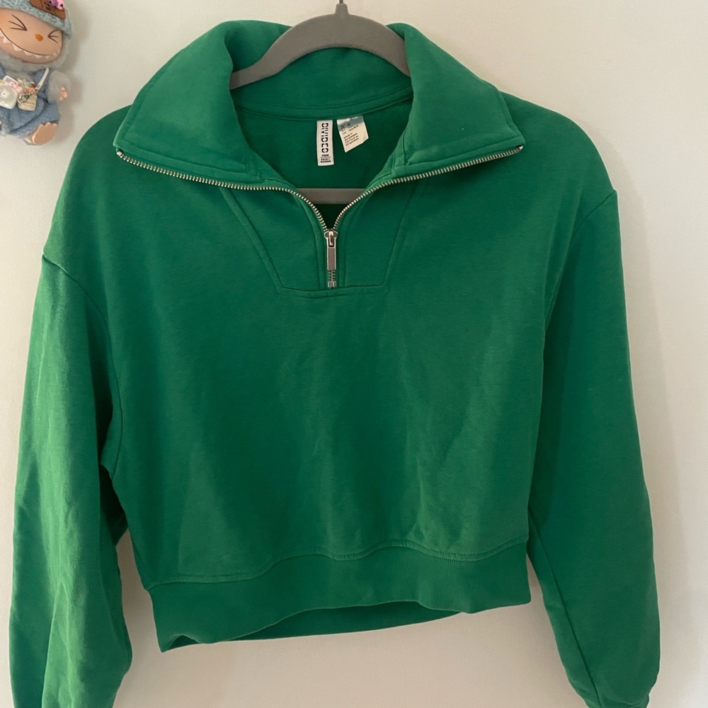 Green Quarter-Zip Pullover